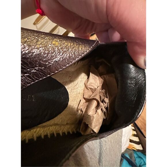 Bottega Veneta Metallic Gray Intrecciato Leather Slip On Espadrille Flats Size 3 - Picture 13 of 13